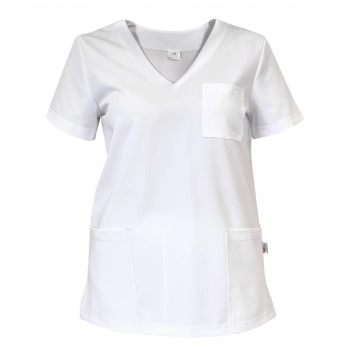 Komplet medyczny ze spódnicą biały casual premium roz. 3XL