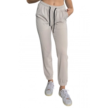 Joggery medyczne jasny beż casual premium roz. XS