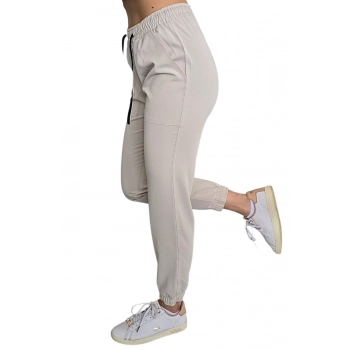 Joggery medyczne jasny beż casual premium roz. XS