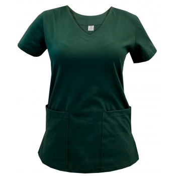 Bluza medyczna zielona butelka elastyczna bawełna roz. 3XL