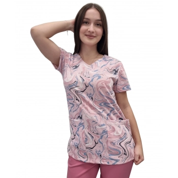 Bluza medyczna W15 elastyczna bawełna roz. L