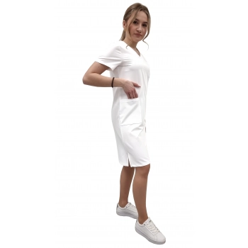 Sukienka medyczna biała casual premium roz. 36
