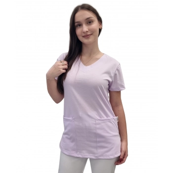 Bluza medyczna jasny fiolet elastyczna bawełna roz. XXL