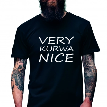 Koszulka Męska Młodzieżowa T-Shirt VERY KUR#A NICE Bawełna roz. S