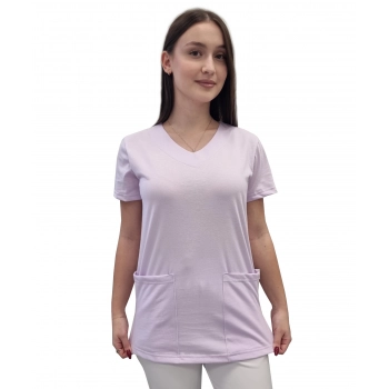 Bluza medyczna jasny fiolet elastyczna bawełna roz. L