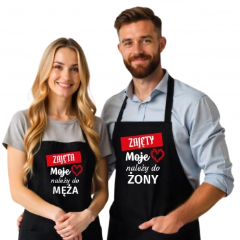 Zestaw fartuszków kuchennych z nadrukiem na walentynki idealny prezent W8