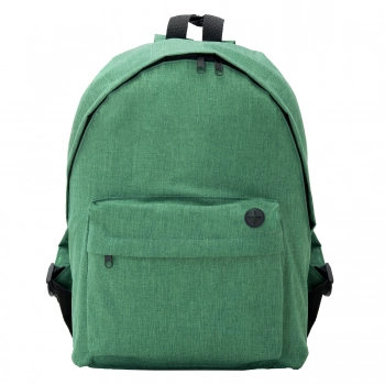 Klasyczny plecak szkolny miejski na suwak z oczkiem na kabel zielony