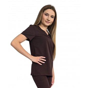 Bluza medyczna czekoladowa casual premium roz. L