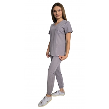 Komplet medyczny ciemny szary casual premium roz. XS