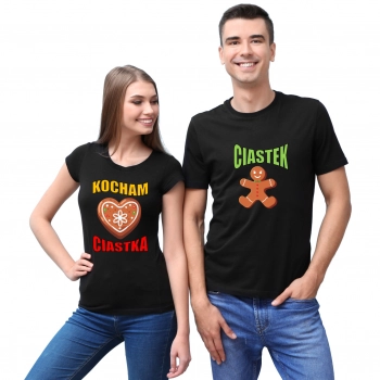 Zestaw walentynkowy koszulek dla par prezent na walentynki Czarny W1 roz. M