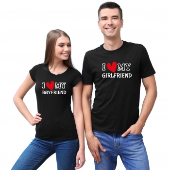 Zestaw walentynkowy koszulek dla par prezent na walentynki Czarny W5 roz. XXL
