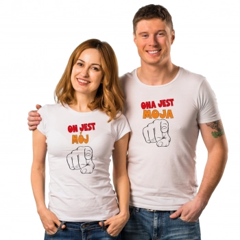 Zestaw walentynkowy koszulek dla par prezent na walentynki Biały W13 roz. XXL
