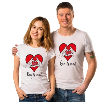 Zestaw walentynkowy koszulek dla par prezent na walentynki Biały W3 roz. XL