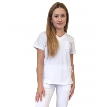 Bluza medyczna biała casual premium roz. 3XL