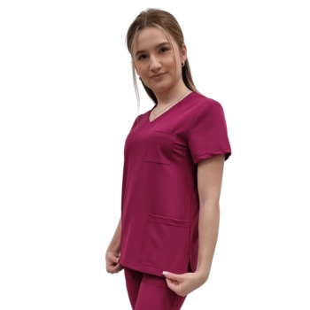 Bluza medyczna wiśnia casual premium roz. L