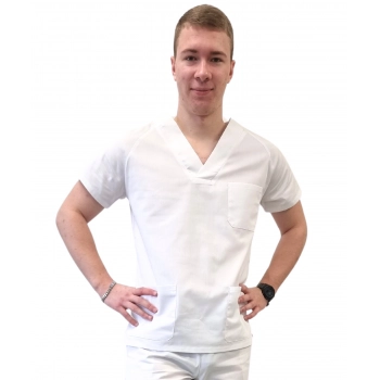 Bluza medyczna biała dla sanitariusza roz. S