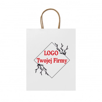 Torba Papierowa biała z Twoim Nadrukiem Logo 40cm/32cm/12/cm