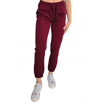 Joggery medyczne bordowe casual premium roz. XS