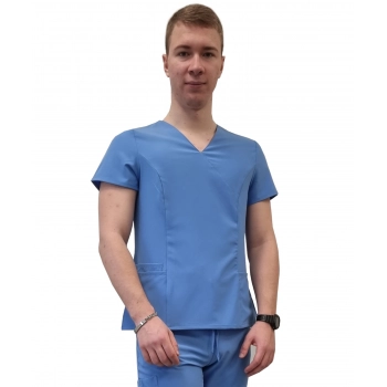 Bluza medyczna elastyczna niebieska Comfort Fit roz 3XL