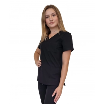 Bluza medyczna czarna casual premium roz. 3XL