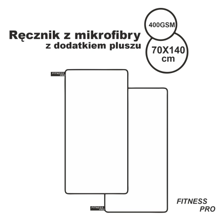 Ręcznik szybkoschnący duży sportowy plażowy z mikrofibry na siłownie FIT – odzież robocza Modern Company - inne ujęcie