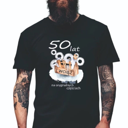 Koszulka Męska Prezent na 40 50 60 urodziny dla faceta T-shirt dla niego W10 roz. M – koszulka t-shirt robocza – odzież