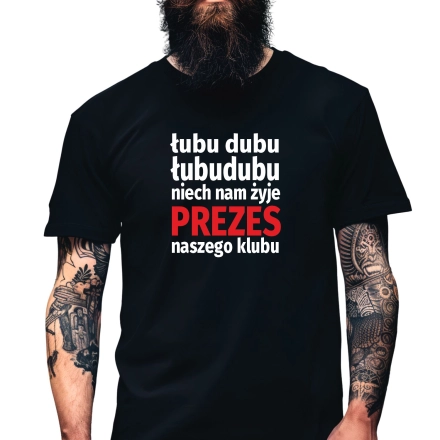 Koszulka Męska Młodzieżowa T-Shirt PREZES KLUBU Bawełna roz. M – koszulka t-shirt robocza – odzież firmowa