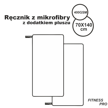 Ręcznik szybkoschnący duży sportowy plażowy z mikrofibry na siłownie FIT – odzież robocza Modern Company - inne ujęcie