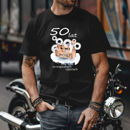 Koszulka Męska Prezent na 40 50 60 urodziny dla faceta T-shirt dla niego W10 roz. M – koszulka t-shirt robocza – odzież  - inne ujęcie