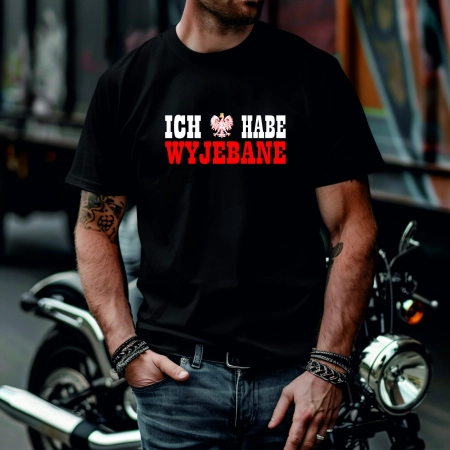 Koszulka Męska Młodzieżowa T-Shirt ICH HABE WYJE#ANE Bawełna roz. M – koszulka t-shirt robocza – odzież firmowa - inne ujęcie