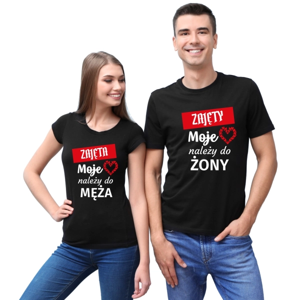 Zestaw walentynkowy koszulek dla par prezent na walentynki Czarny W8 roz. M – odzież robocza Modern Company