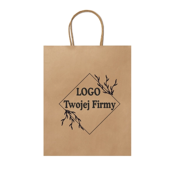 Torba Papierowa brązowa z Twoim Nadrukiem Logo 40cm/32cm/12/cm – odzież robocza Modern Company
