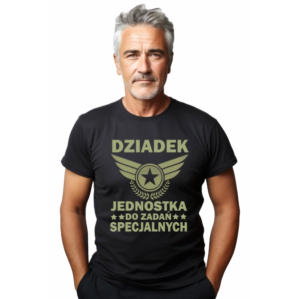 Koszulka męska dzień dziadka na prezent czarna W2 roz. L – odzież robocza Modern Company - inne ujęcie