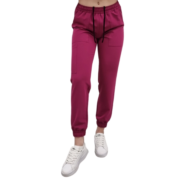 Joggery medyczne wiśnia casual premium roz. XS – odzież robocza Modern Company