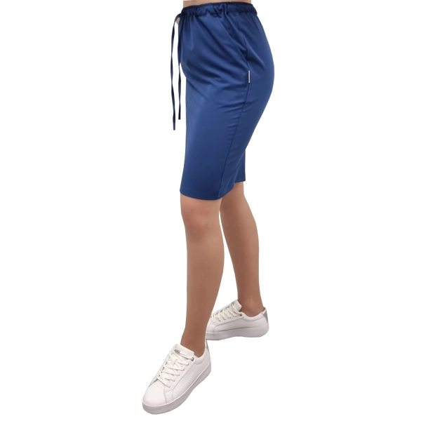 Spódnica medyczna granatowa casual premium roz. XL – odzież robocza Modern Company - inne ujęcie