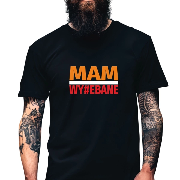 Koszulka Męska Młodzieżowa T-Shirt MAM WY#EBANE Bawełna roz. L – koszulka t-shirt robocza – odzież firmowa