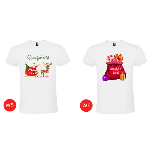 T-Shirt Koszulka Świąteczna na prezent kolor i wzór do wyboru roz. S – koszulka t-shirt robocza – odzież firmowa - kolejne ujęcie