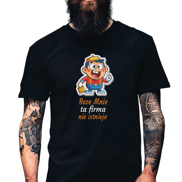 Koszulka Męska Młodzieżowa T-Shirt FIRMA NIE ISTNIEJE Bawełna roz. XL – koszulka t-shirt robocza – odzież firmowa