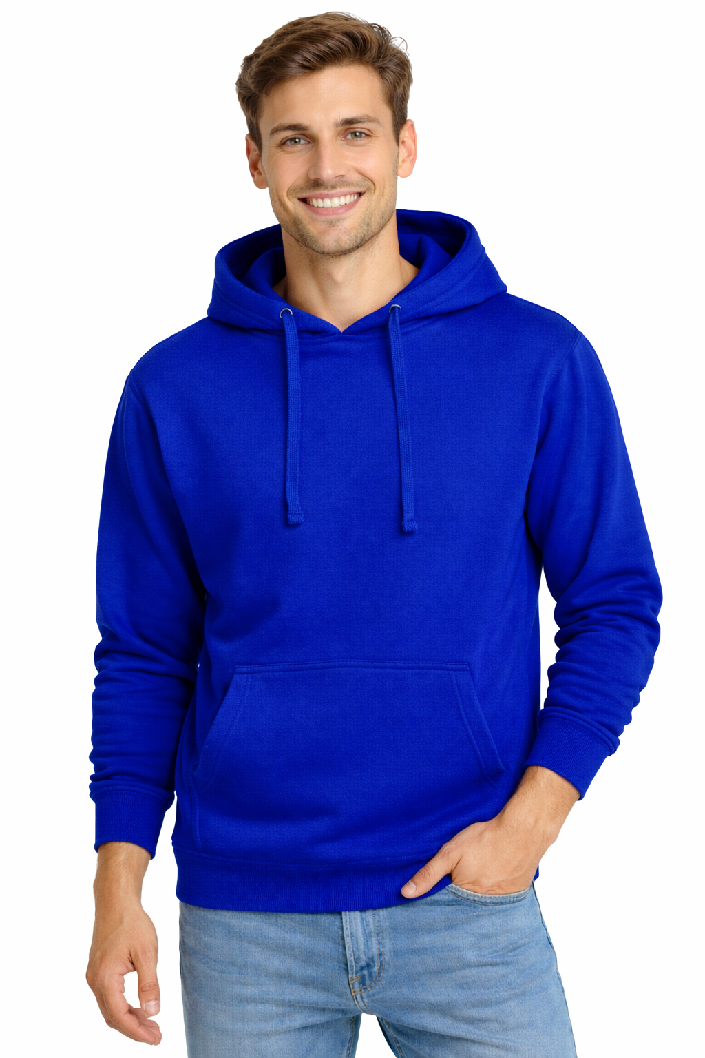 Bluza dresowa mę ska z kapturem kolor chabrowy roz.XXL