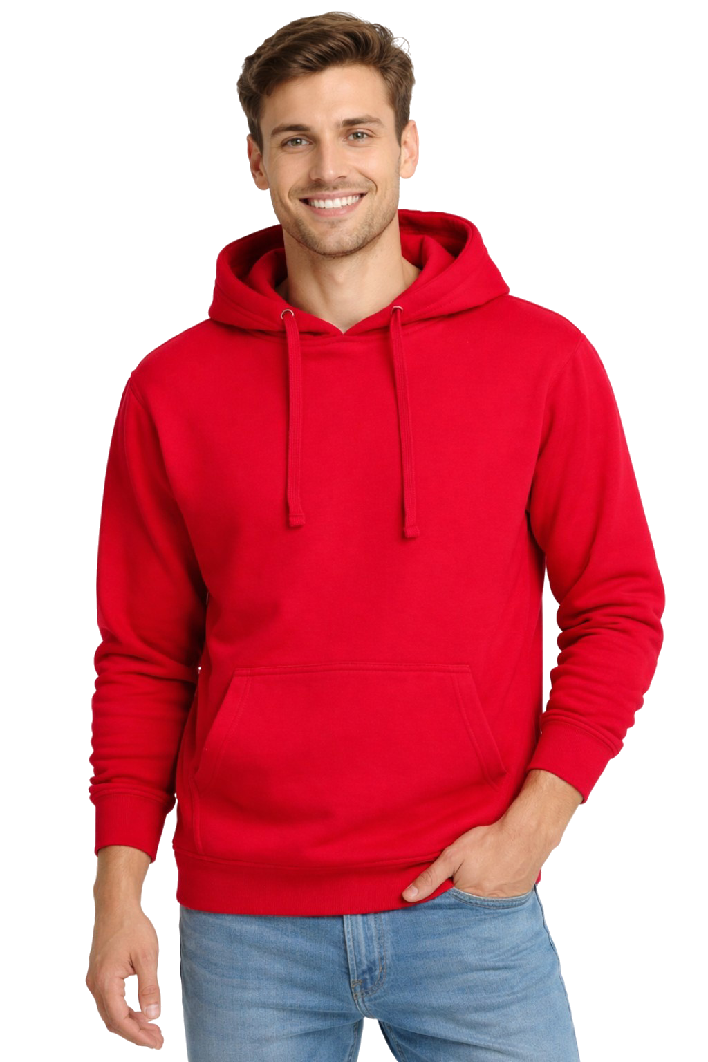 Bluza dresowa męska z kapturem kolor czerwony roz.3XL
