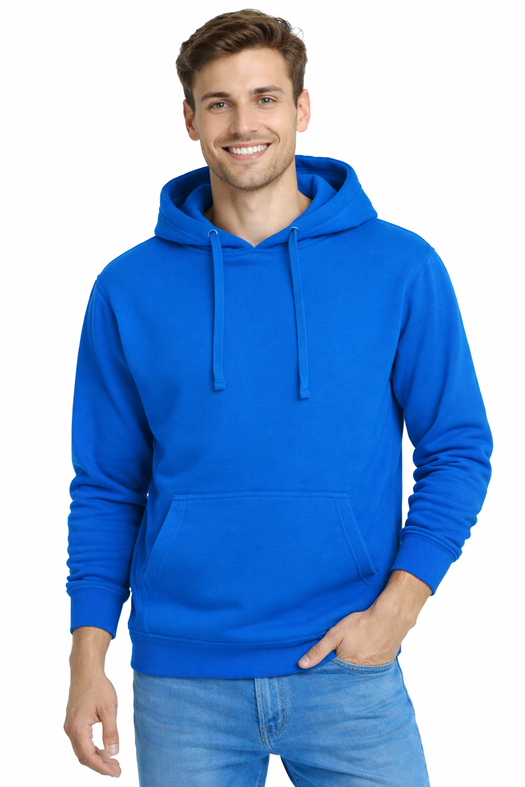 Bluza dresowa męska z kapturem kolor aqua