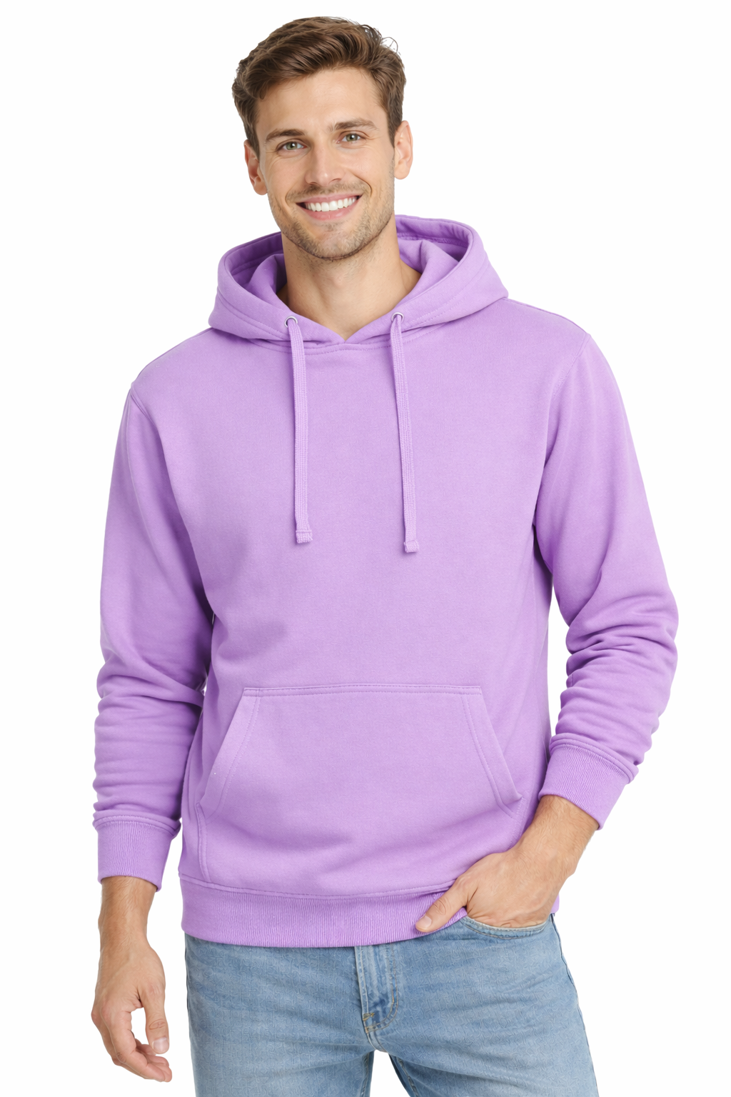 Bluza dresowa mę ska z kapturem kolor lawendowy