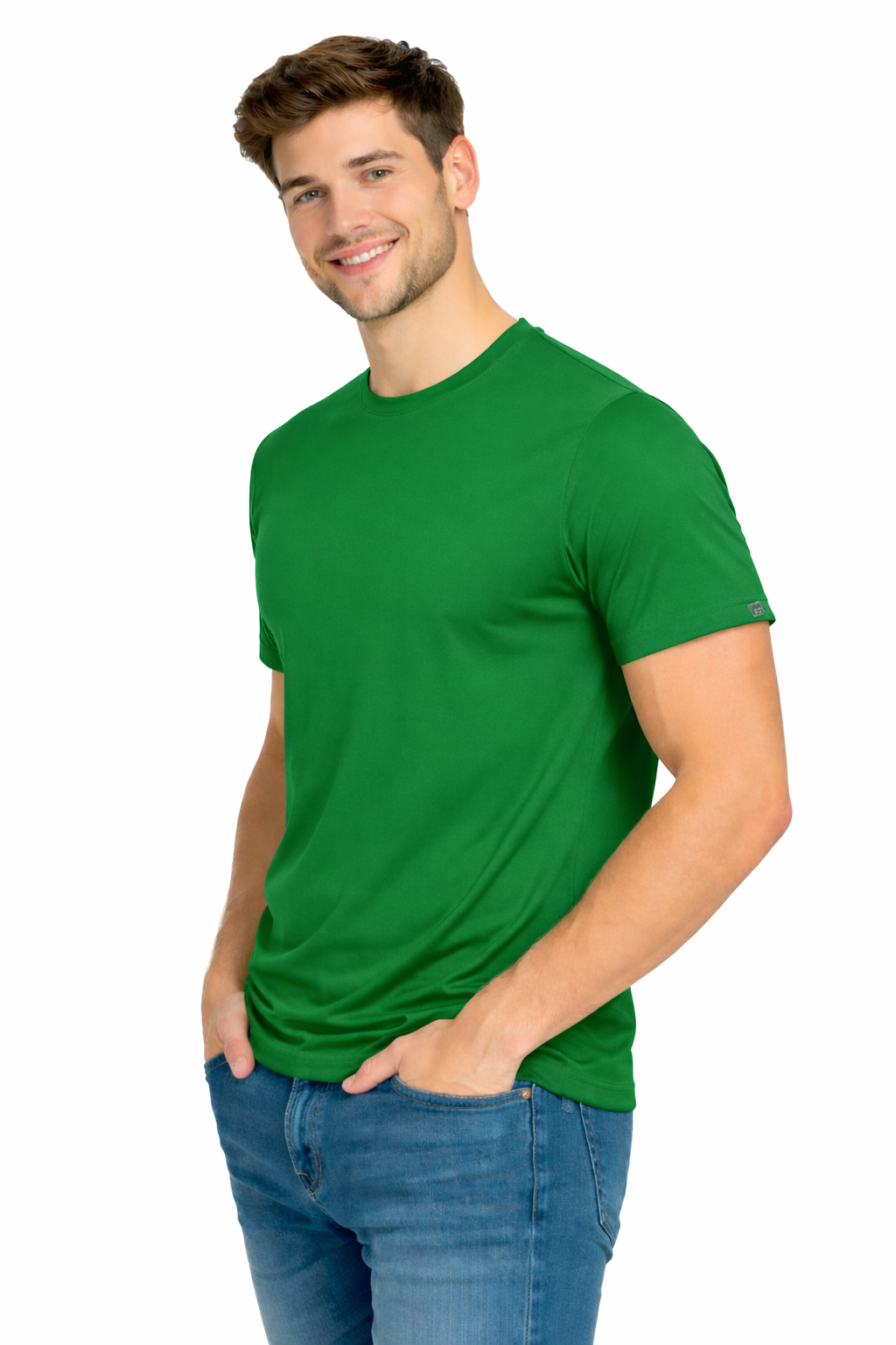 T-shirt mę ski sportowy do biegania na rower zielony roz. XXL