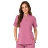Brudny Roz Bluza Medyczna Ze Stojka Damska Basic Premium Przod