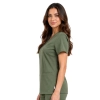 Damska Bluza Medyczna Basic Premium W Kolorze Oliwkowym Bok 1