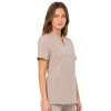 Damska Bluza Medyczna Ze Stojka Basic Premium W Kolorze Bezowym Bok
