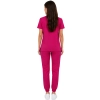 Damski Komplet Medyczny Amarantowy Scrubs Casual Premium Tyl