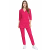 Damski Komplet Medyczny Casual Premium W Kolorze Amarantowym Rekaw 3 4