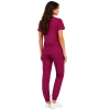 Damski Komplet Medyczny Wisniowy Scrubs Casual Premium Tyl