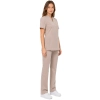 Damski Uniform Medyczna Ze Stojka Casual Premium W Kolorze Bezowym Bok